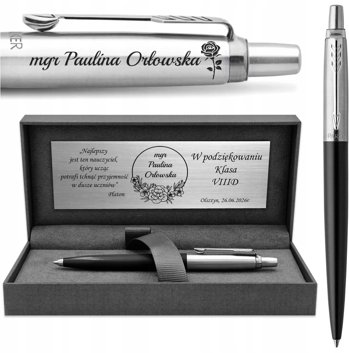Jotter 60 compacte balpen met gravure - elegant cadeau van Parker in Zwart – productfoto