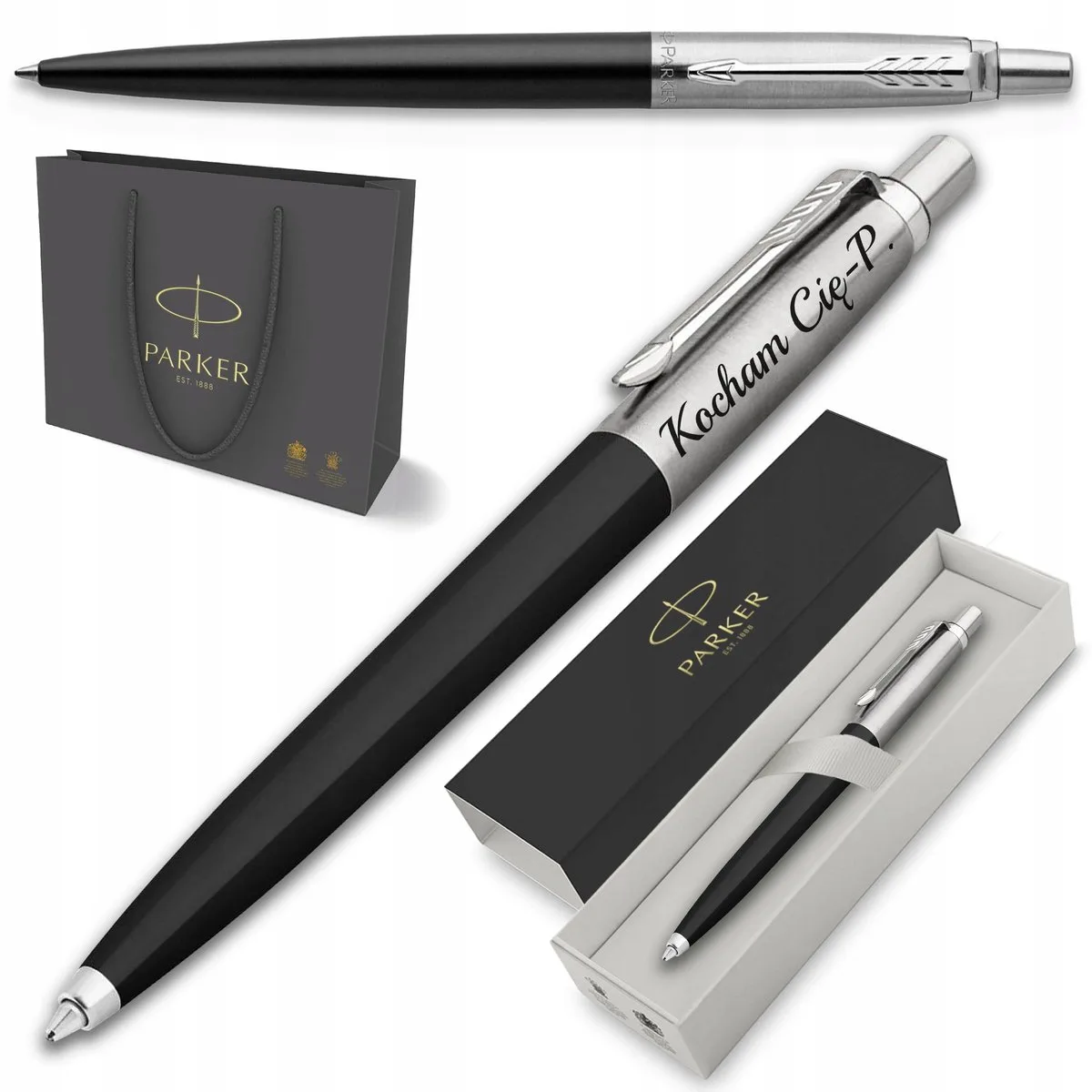 Jotter 60 compacte balpen met gravure - elegant cadeau de Parker en Noir – photo produit