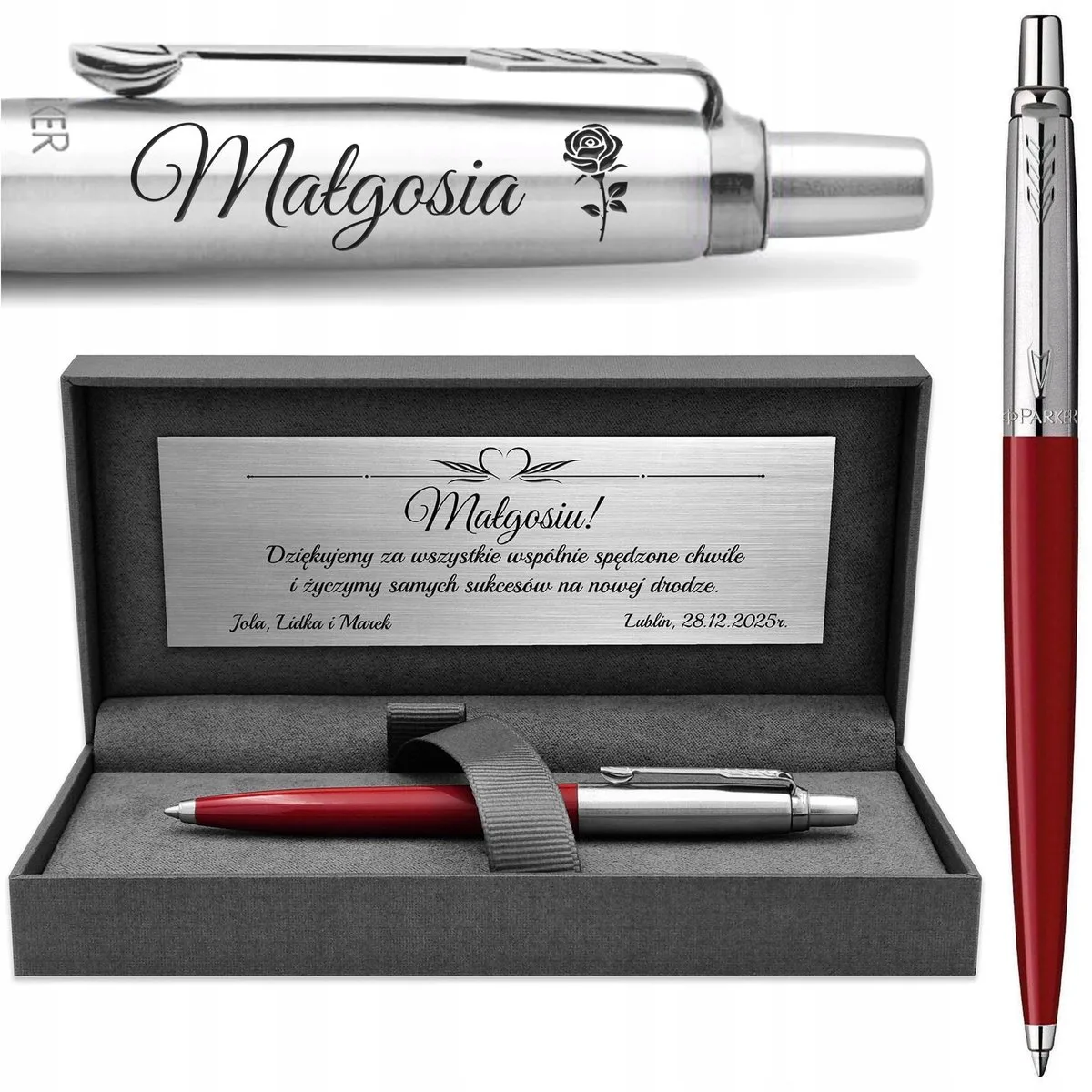 Jotter 60 Pen met gratis gravure - Perfect Cadeau von Parker in Rot – Produktfoto