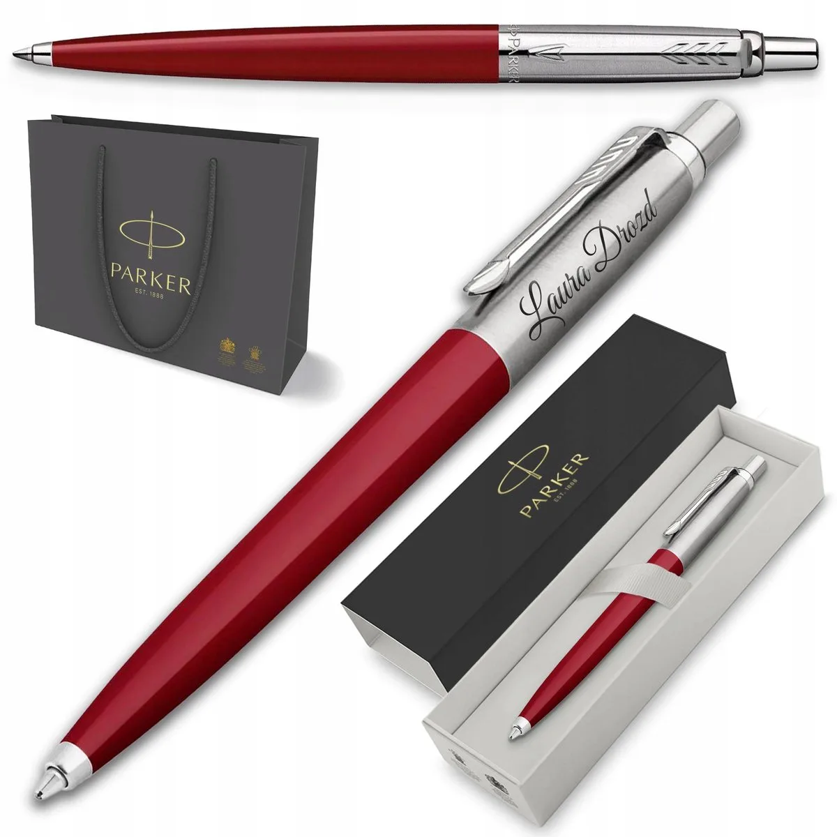 Jotter 60 rode pen met gratis gravure - perfecte cadeau van Parker in Rood – productfoto