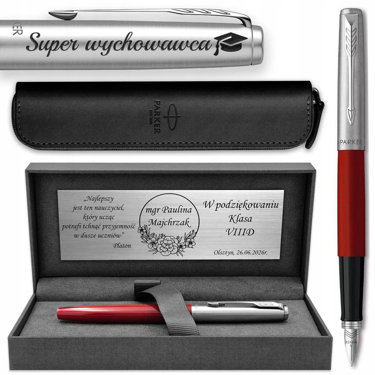 Jotter 60 Vulpen - Luxe Geschenkset met Gratis Gravure de Parker en Rouge – photo produit