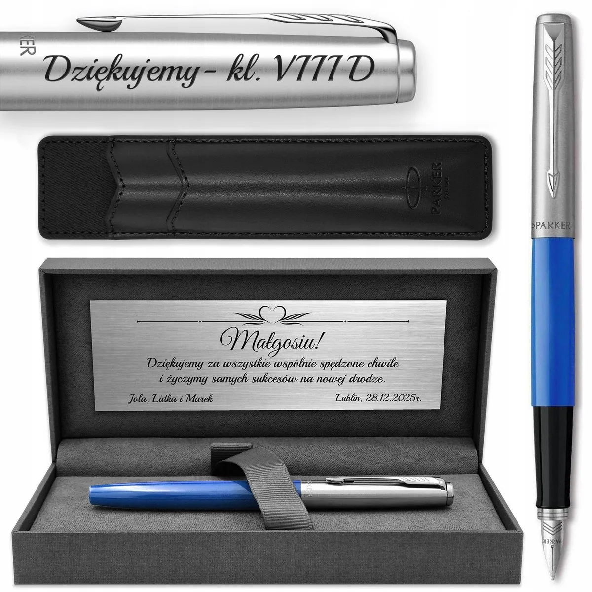 Jotter 60 Vulpen met Etui - Gratis gravure de Parker en Bleu – photo produit
