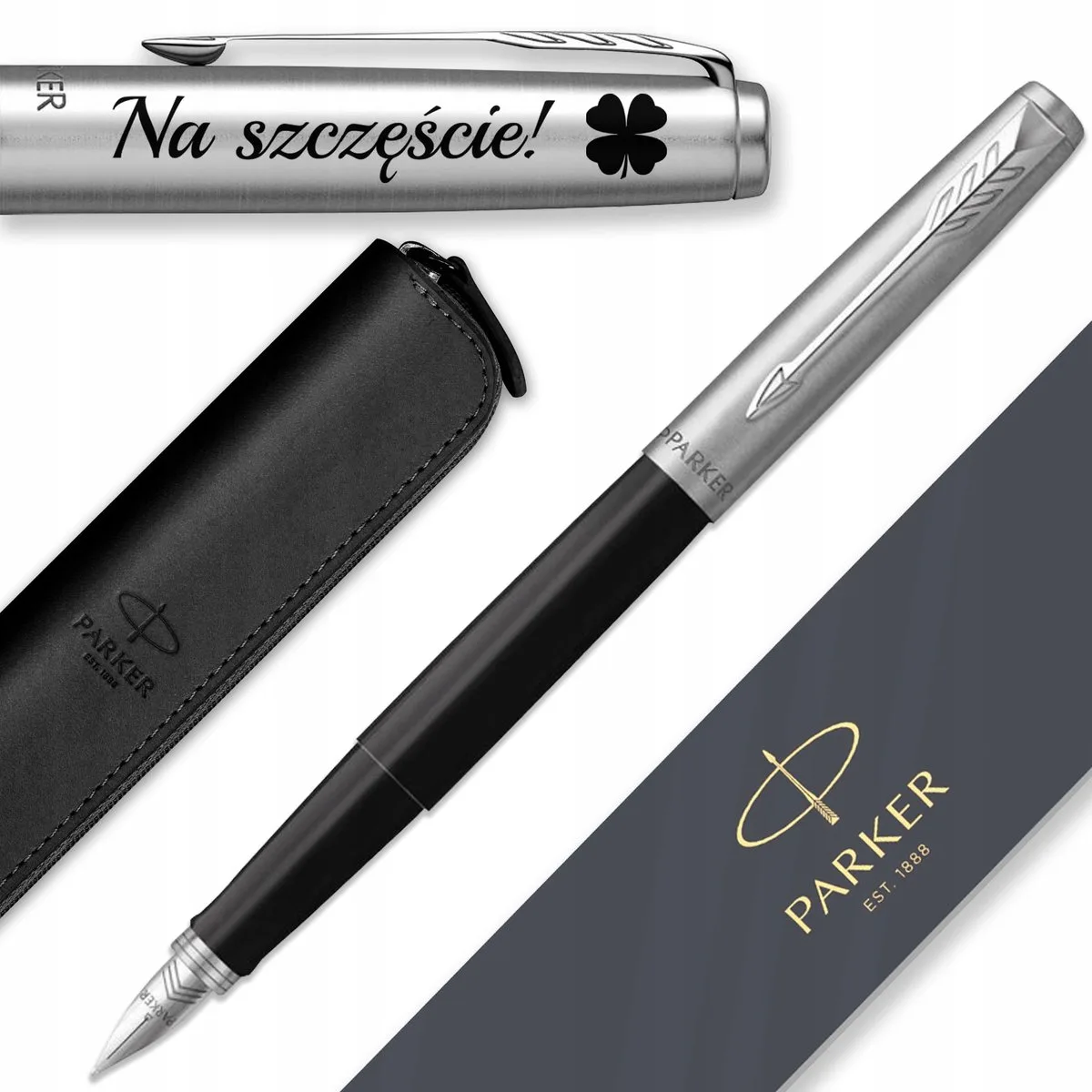 Jotter 60 Vulpen met Etui - Gratis gravure de Parker en Noir – photo produit