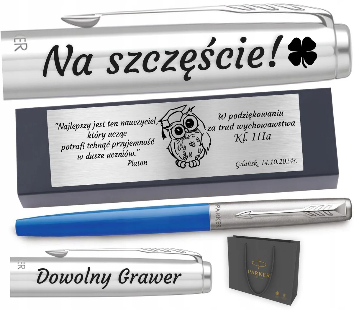 Jotter 60 Vulpen met Gratis Gravering - Elegant Cadeau de Parker en Bleu – photo produit