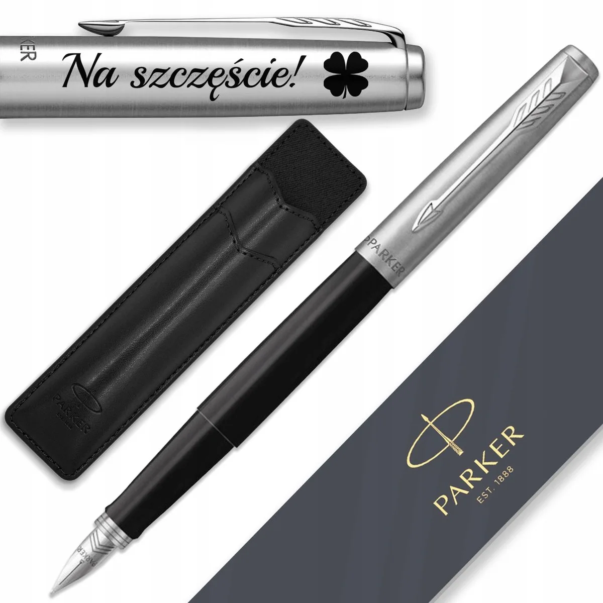 Jotter 60 Vulpen met koffer en gratis gravure de Parker en Noir – photo produit