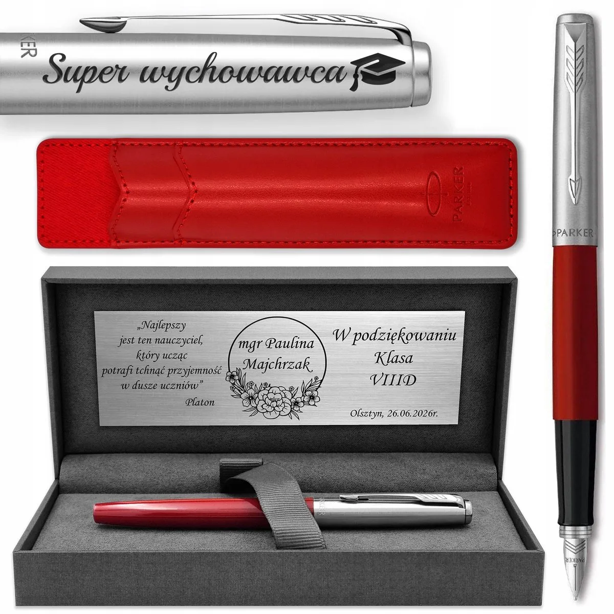 Jotter 60 Vulpen met koffer - Gratis gravure van Parker in Rood – productfoto