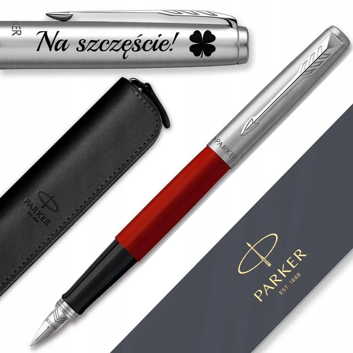 Jotter 60 Vulpen Rood met Etui & Gravering - Cadeau Vrouw van Parker – productfoto