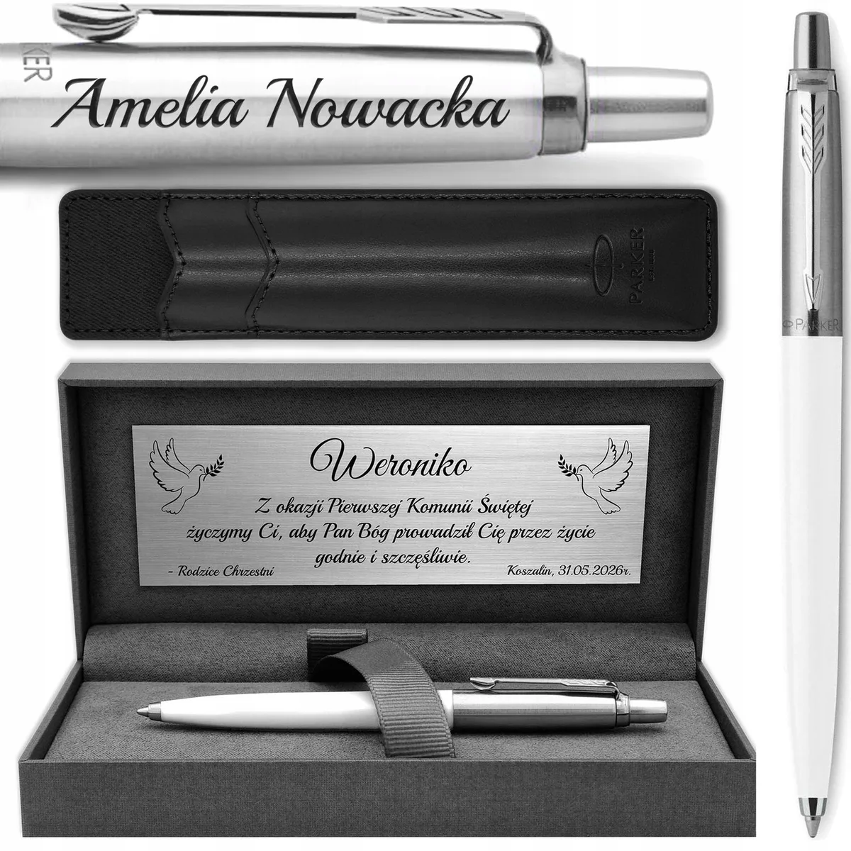 Jotter 60 Wit Pen met Etui & Gravure - Uniek Cadeau van Parker – productfoto