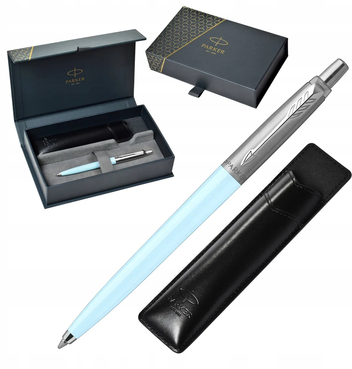 Jotter Arctic Blue CT Vulpen Set met Leren Etui von Parker – Produktfoto