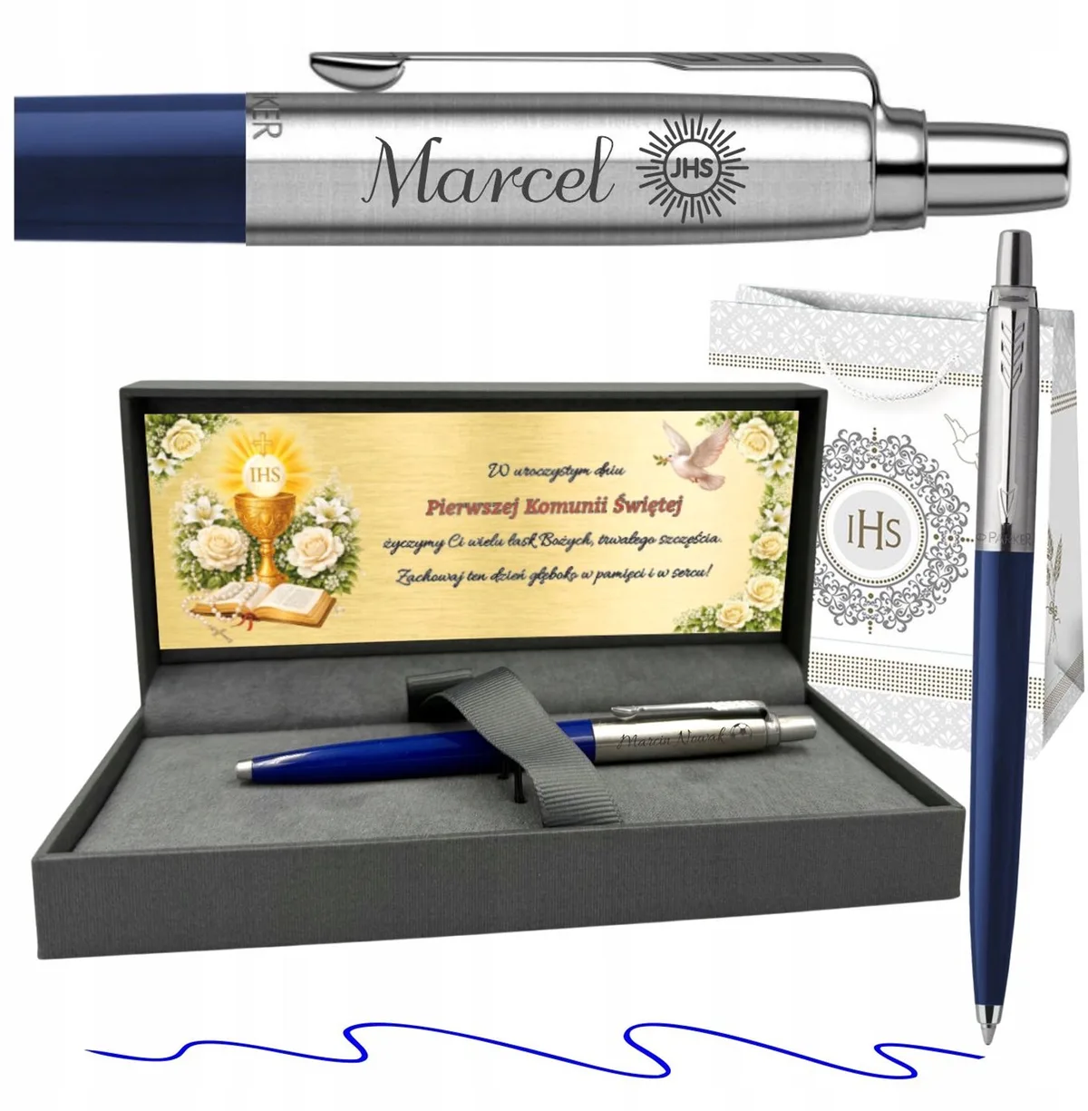 Jotter Blauwe Pen met Gravure - Communie Cadeau by Parker – product photo