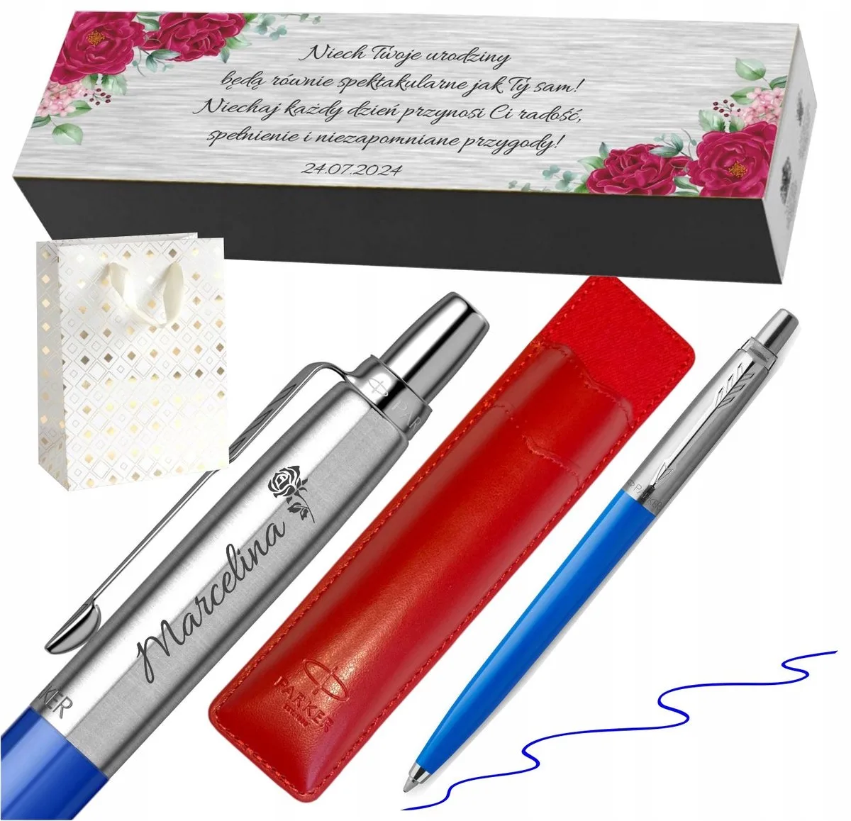 Jotter Blauwe Pen met Gravure & Geschenkdoos de Parker en Bleu – photo produit