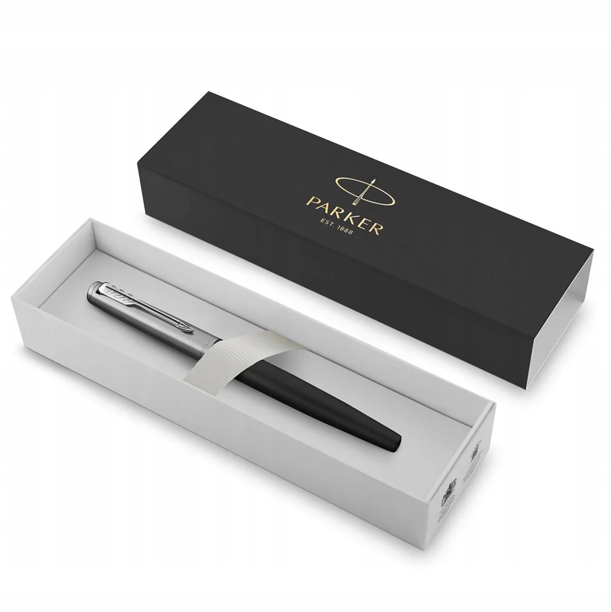 Jotter Bond Street CT Balpen - Metaal, Medium Punt de Parker en Noir – photo produit