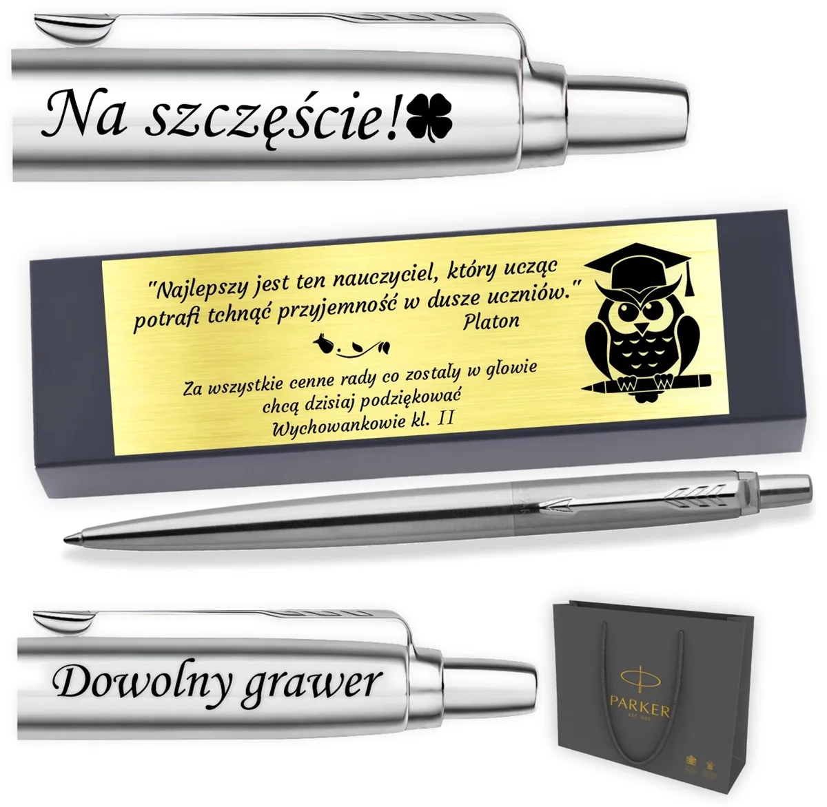 Jotter CT Pen - Gegraveerd met Gouden Plaquette - Luxe Cadeau de Parker – photo produit