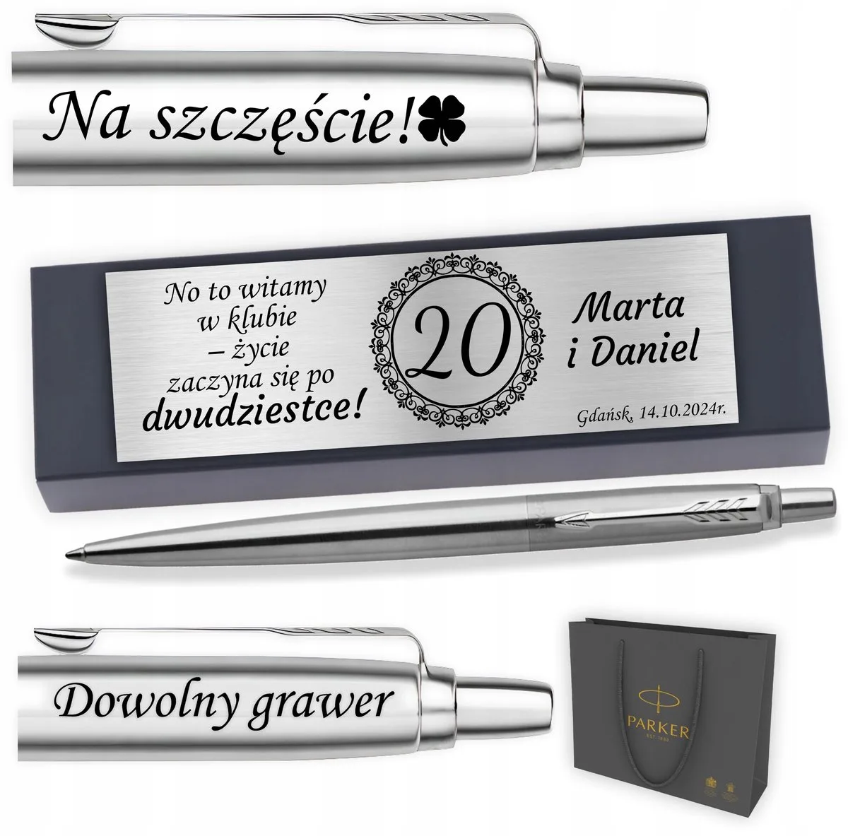 Jotter CT Pen met Gravure - Luxe Cadeau van Parker in Zilver – productfoto