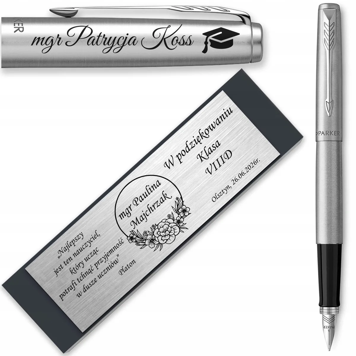 Jotter CT Vulpen met Gravering - Cadeau voor Student von Parker in Silber – Produktfoto