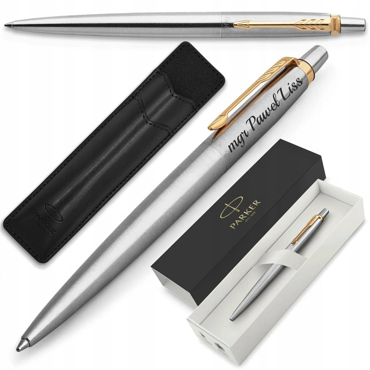 Jotter GT-pen in etui en gratis gravure - perfect cadeau van Parker in Grijs- en zilvertinten – productfoto