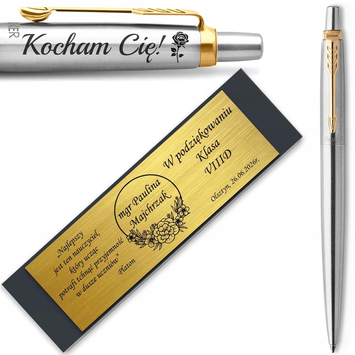 Jotter GT Pen met gravure en plaatje - Cadeau van Parker in Grijs en zilver tinten – productfoto