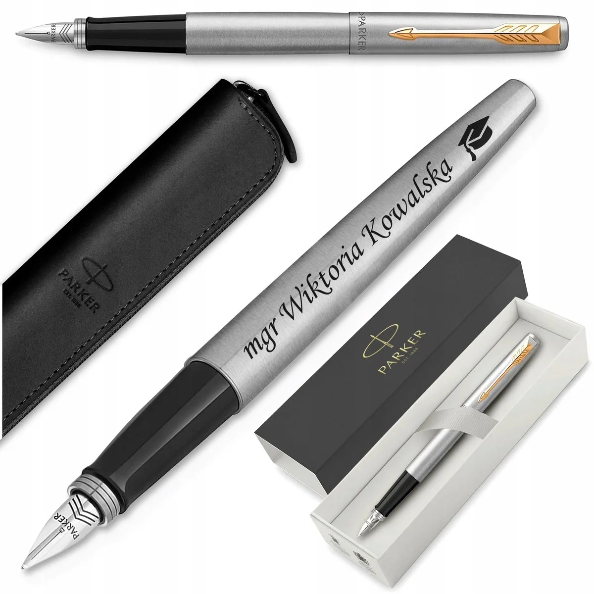 Jotter GT Vulpen met Gravure en Luxe Geschenkverpakking de Parker en Argent – photo produit