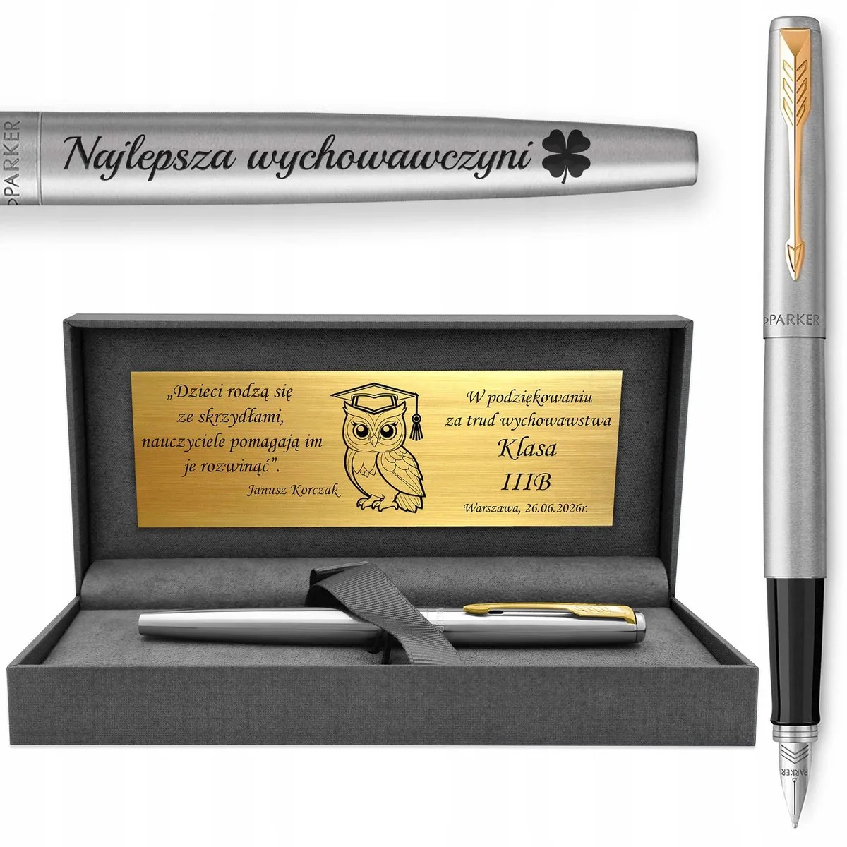 Jotter GT Vulpen Verguld met Gravure - Luxe Cadeau de Parker en Argent – photo produit