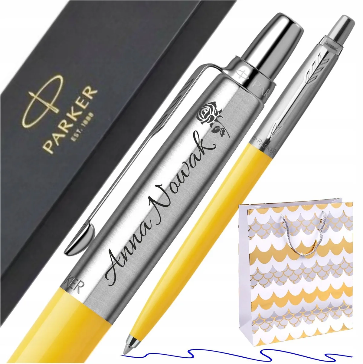 Jotter Originals Geel CT Pen met Gravure & Cadeautas de Parker – photo produit