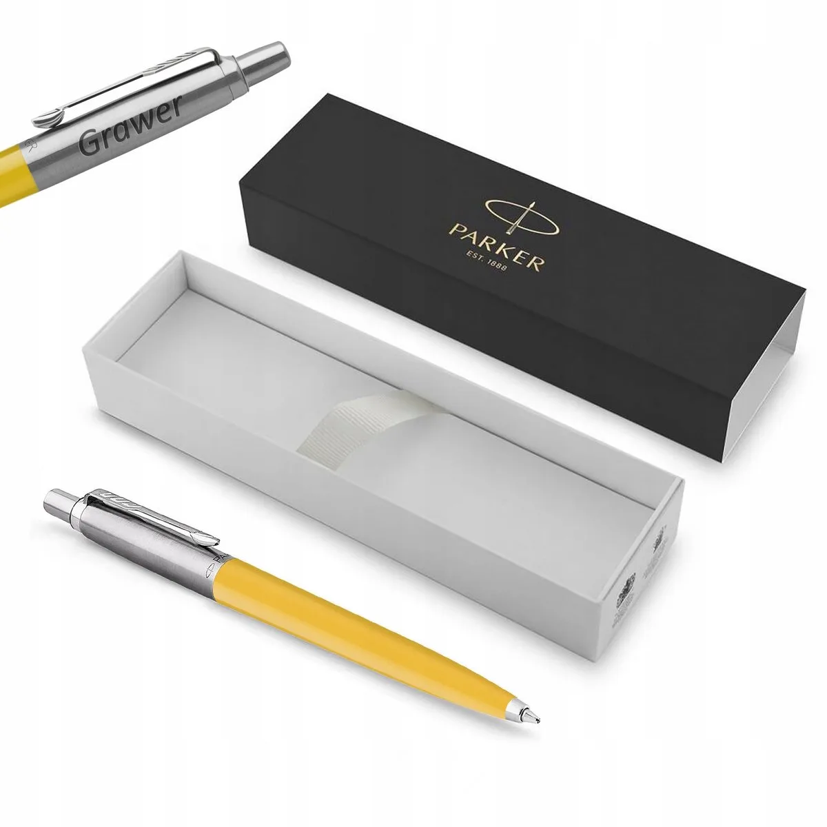 Jotter Originals Gele Pen - Iconisch Design met Gravure fra Parker i Gul – produktbillede