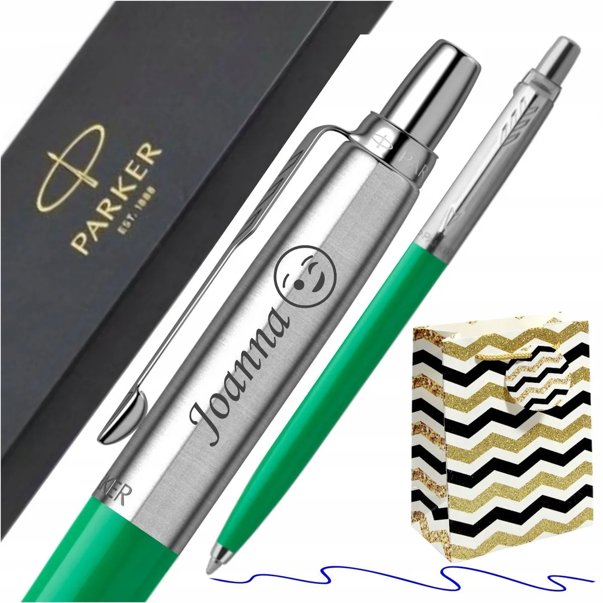 Jotter Originals Groene Pen met Gravure & Cadeautas från Parker i Grön – produktbild
