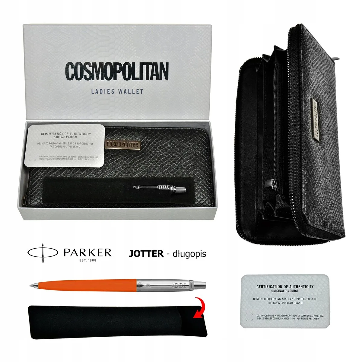 Jotter Originals Pen CT + Cosmopolitan Portemonnee van Parker in Oranje – productfoto