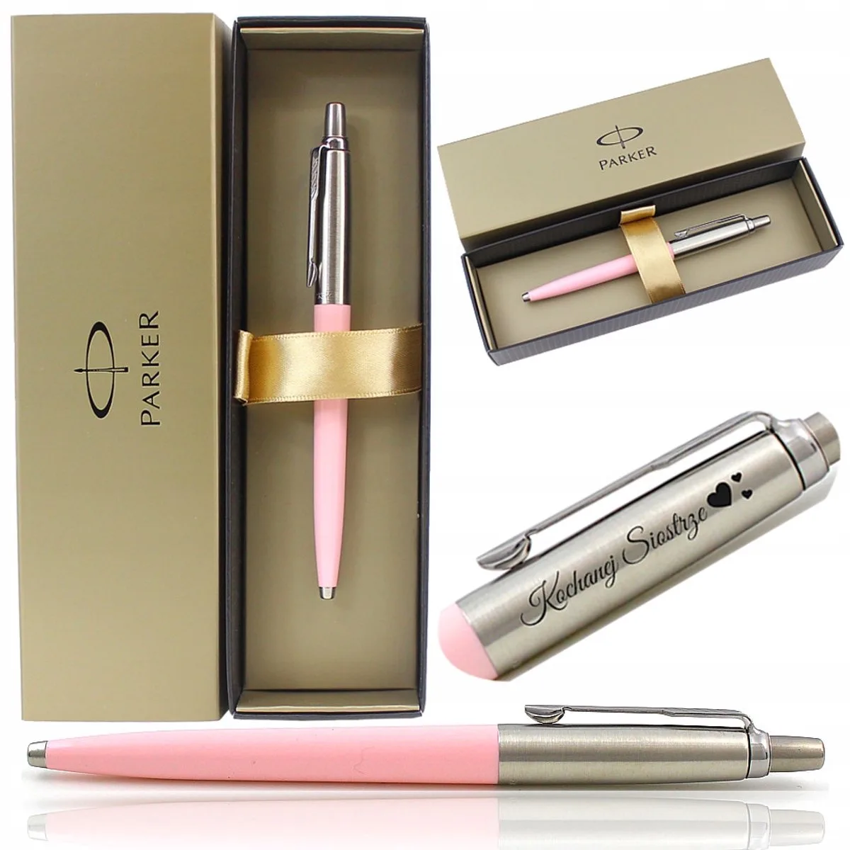 Jotter Pastel Roze Vulpen met Gravure - Luxe Cadoverpakking de Parker en Argent – photo produit