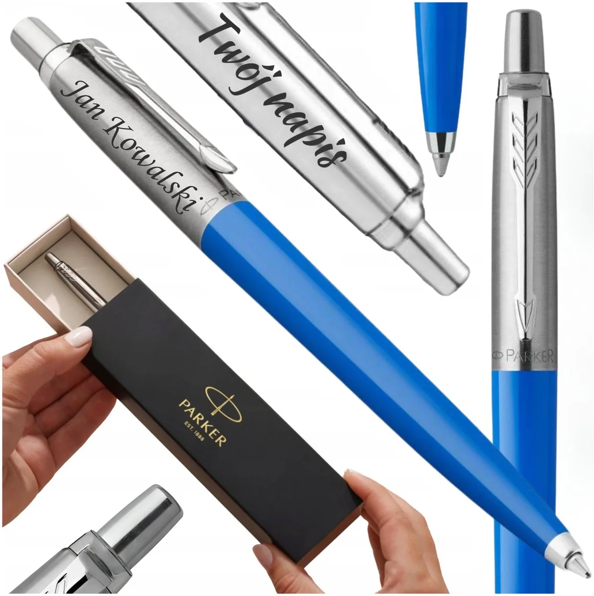 Jotter Pen met Gepersonaliseerde Gravure - Uw Eigen Tekst/Logo de Parker en Noir – photo produit