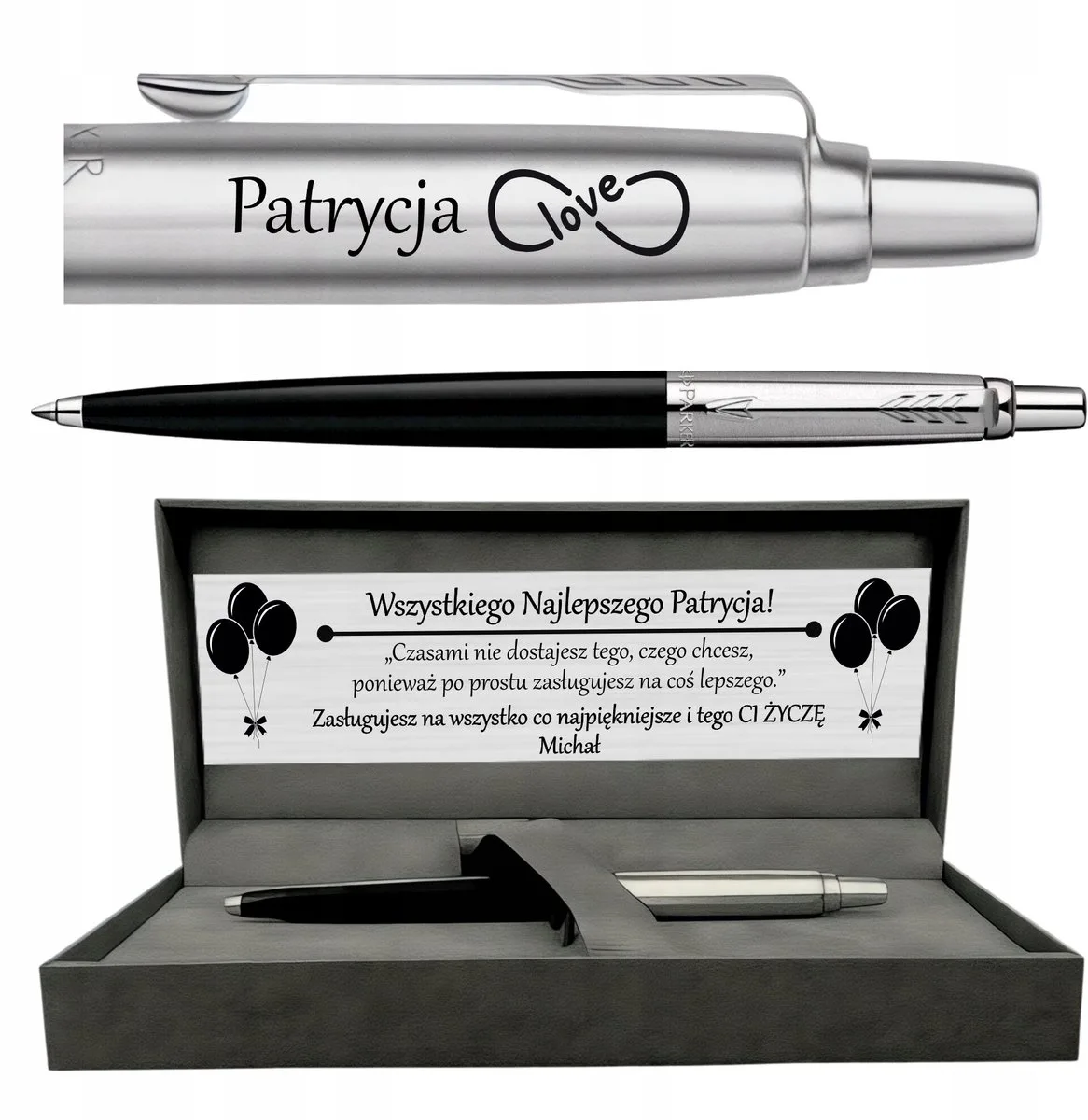 Jotter Pen met Gravure - Luxe Cadeau met Gepersonaliseerde Doos de Parker en Noir – photo produit