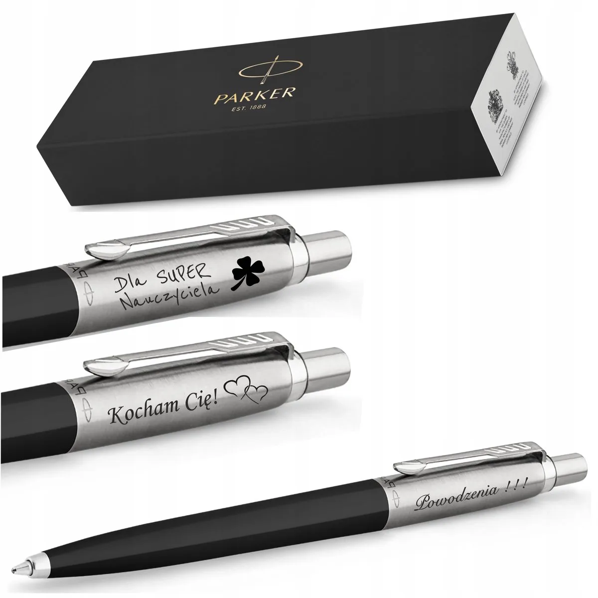 Jotter Pen met Gravure de Parker en Noir – photo produit
