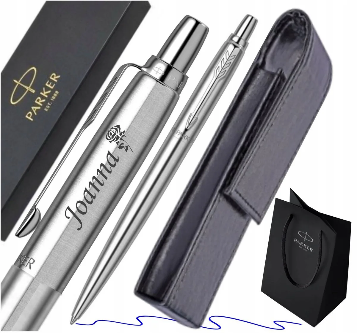 Jotter Pen Staal CT met Gravure & Magnetisch Etui - Cadeau van Parker – productfoto