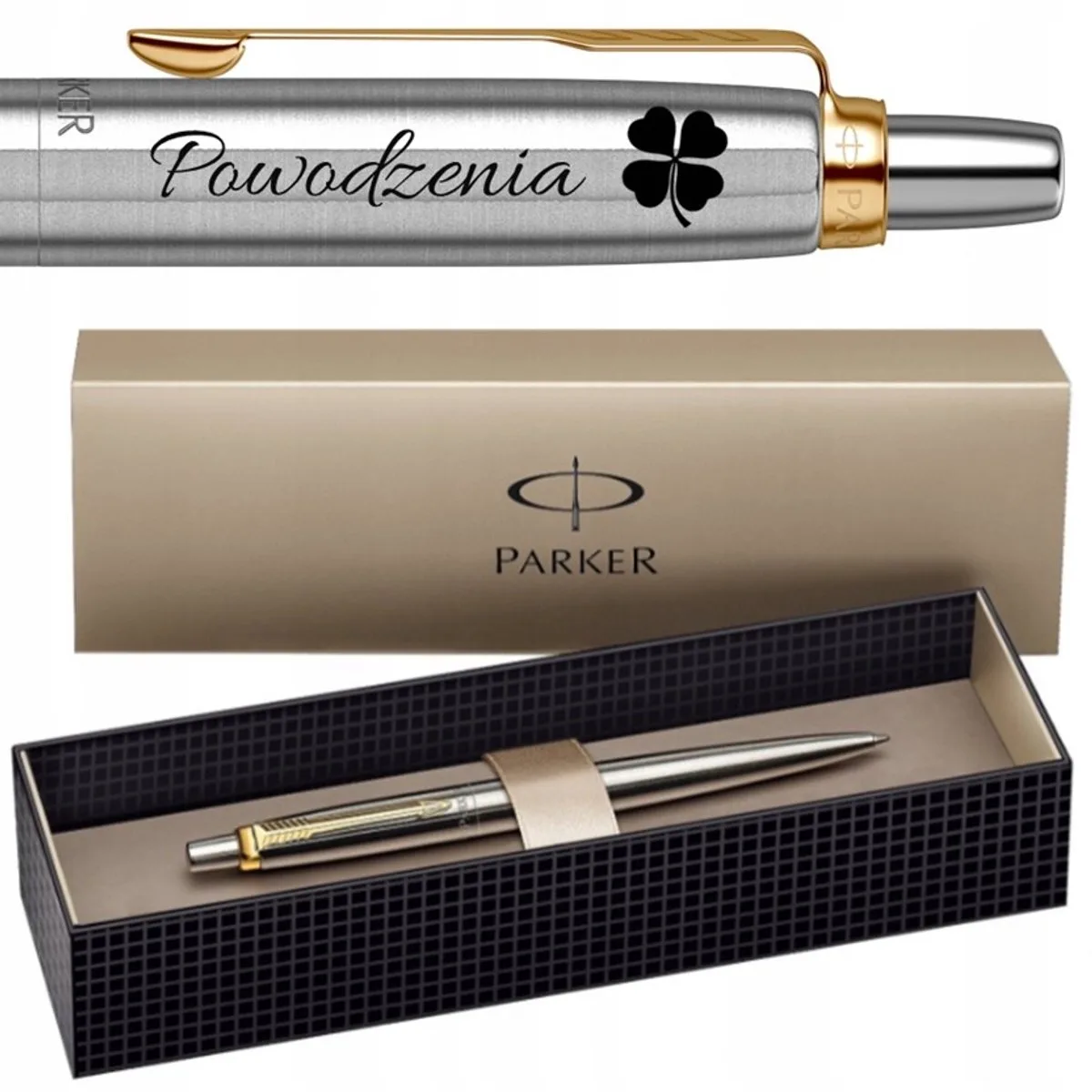 Jotter Pen Staal Zilver Vergold met Gravure - Cadeau van Parker in Zilver – productfoto