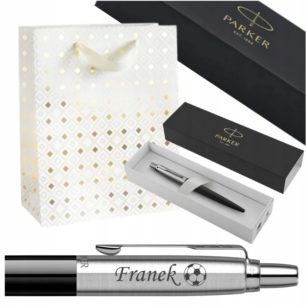 Jotter Pen Zwart Met Gravure & Cadeautas de Parker – photo produit