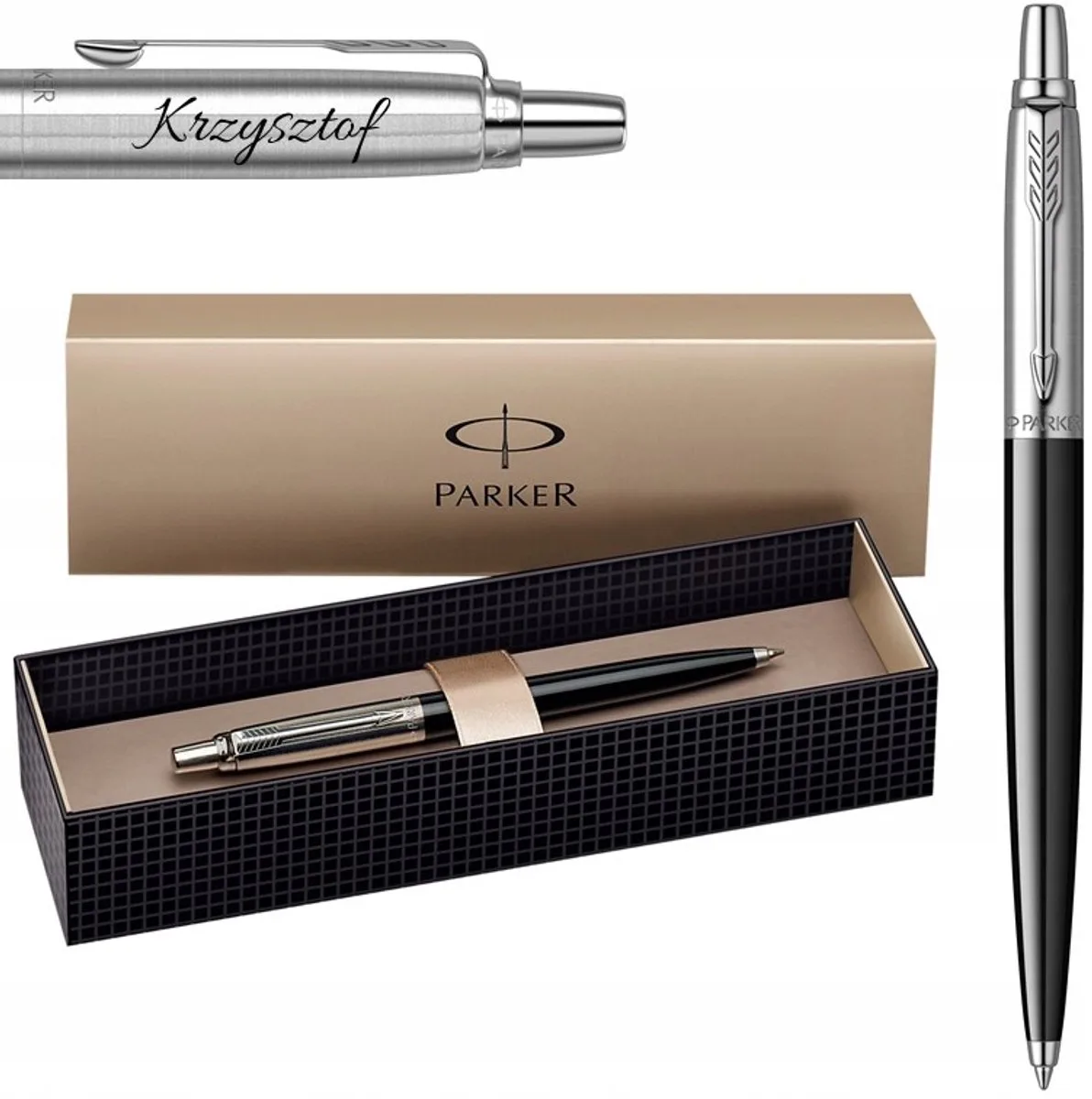Jotter Pen Zwart Staal met Gravure - Luxe Cadeau von Parker – Produktfoto