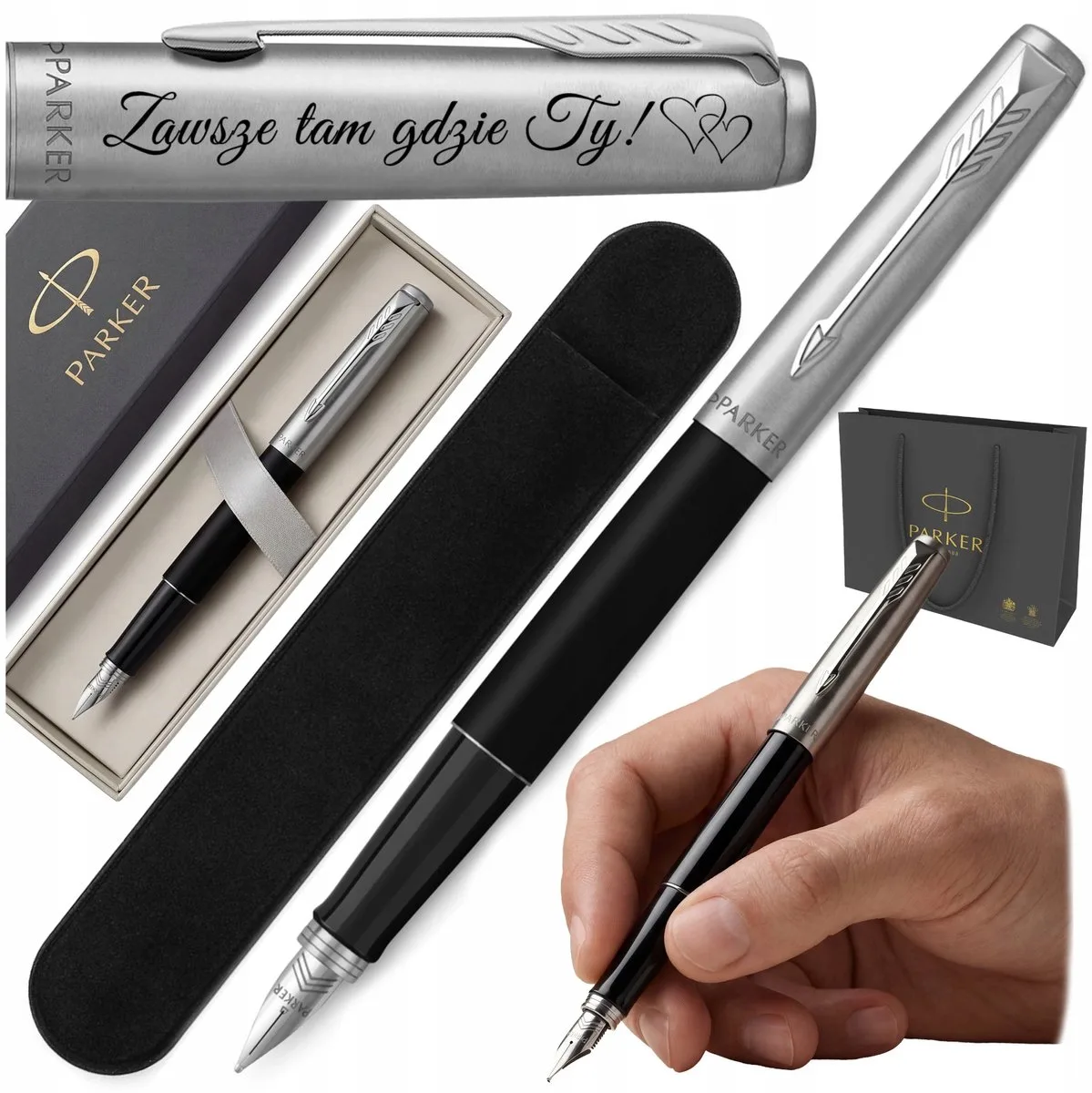 Jotter Vulpen Zwart met Gravure - Luxe Geschenkset från Parker – produktbild