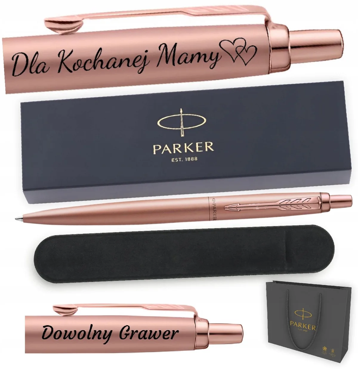 Jotter XL Pen Roze Goud met Gravure & Luxe Etui van Parker – productfoto
