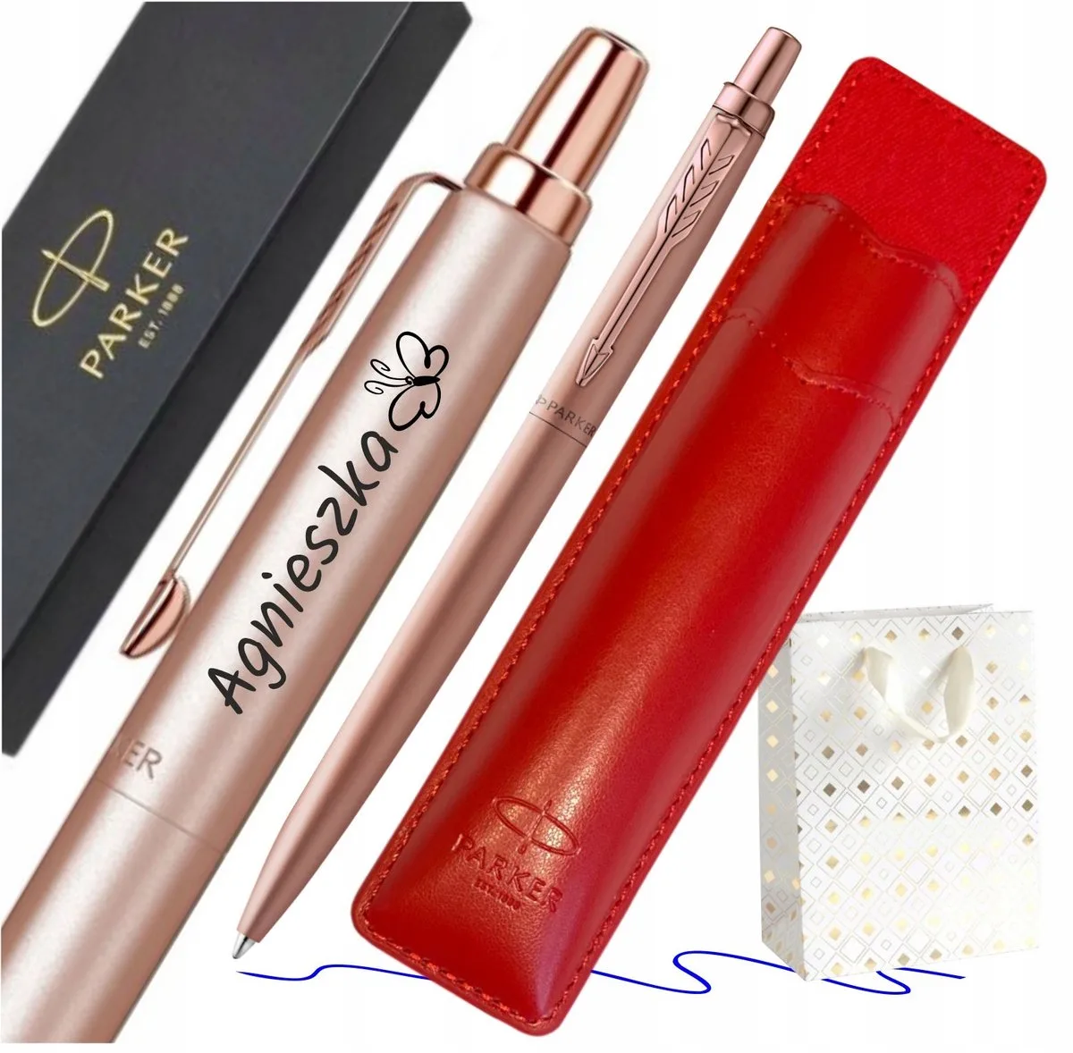 Jotter XL Pink Gold Pen met Gravure & Rode Etui - Cadeau de Parker – photo produit