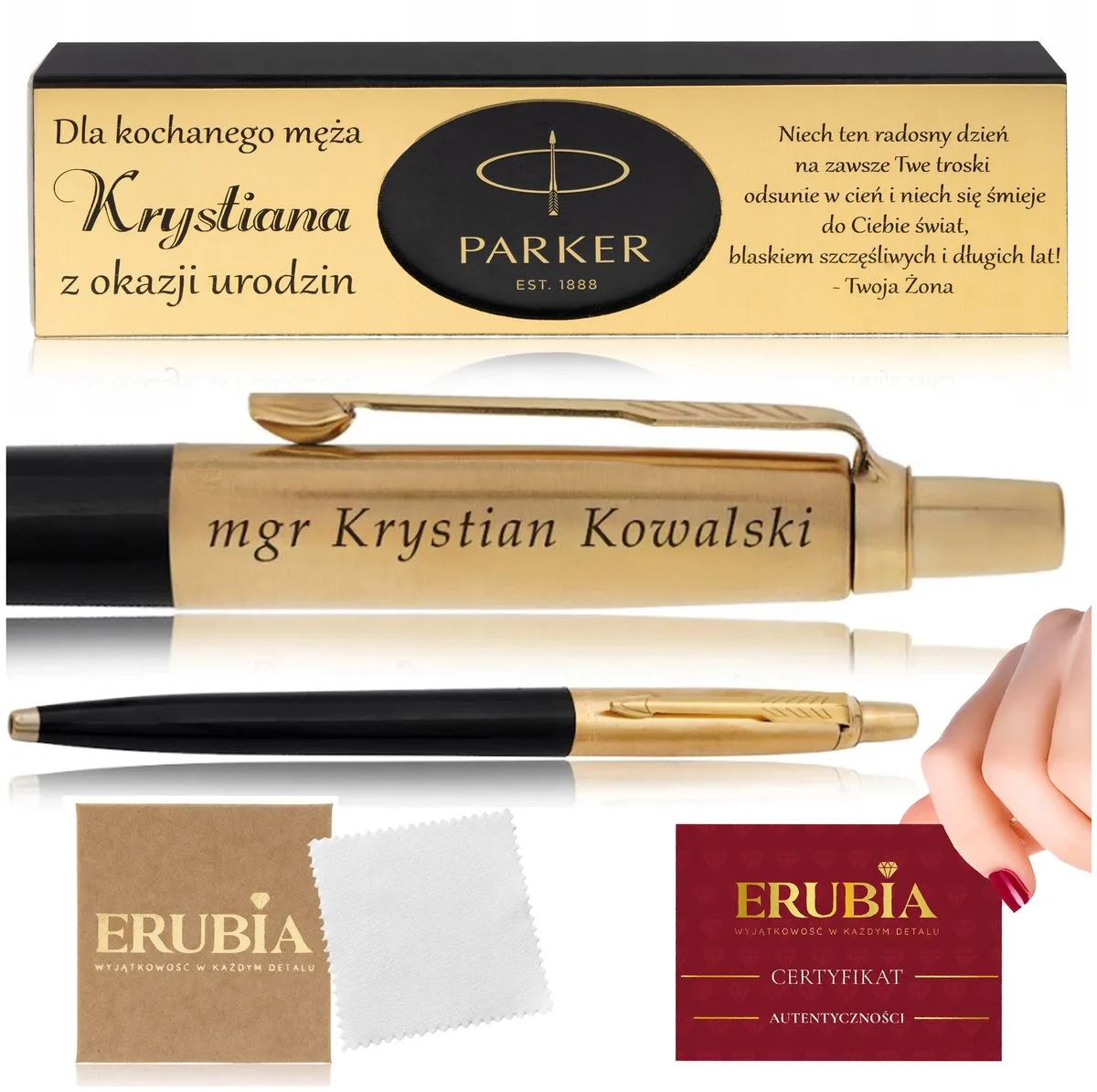 Luxe Parker Jotter Balpen - 24 Karaat Goud & Gratis Gravure fra Parker i Sort – produktbillede