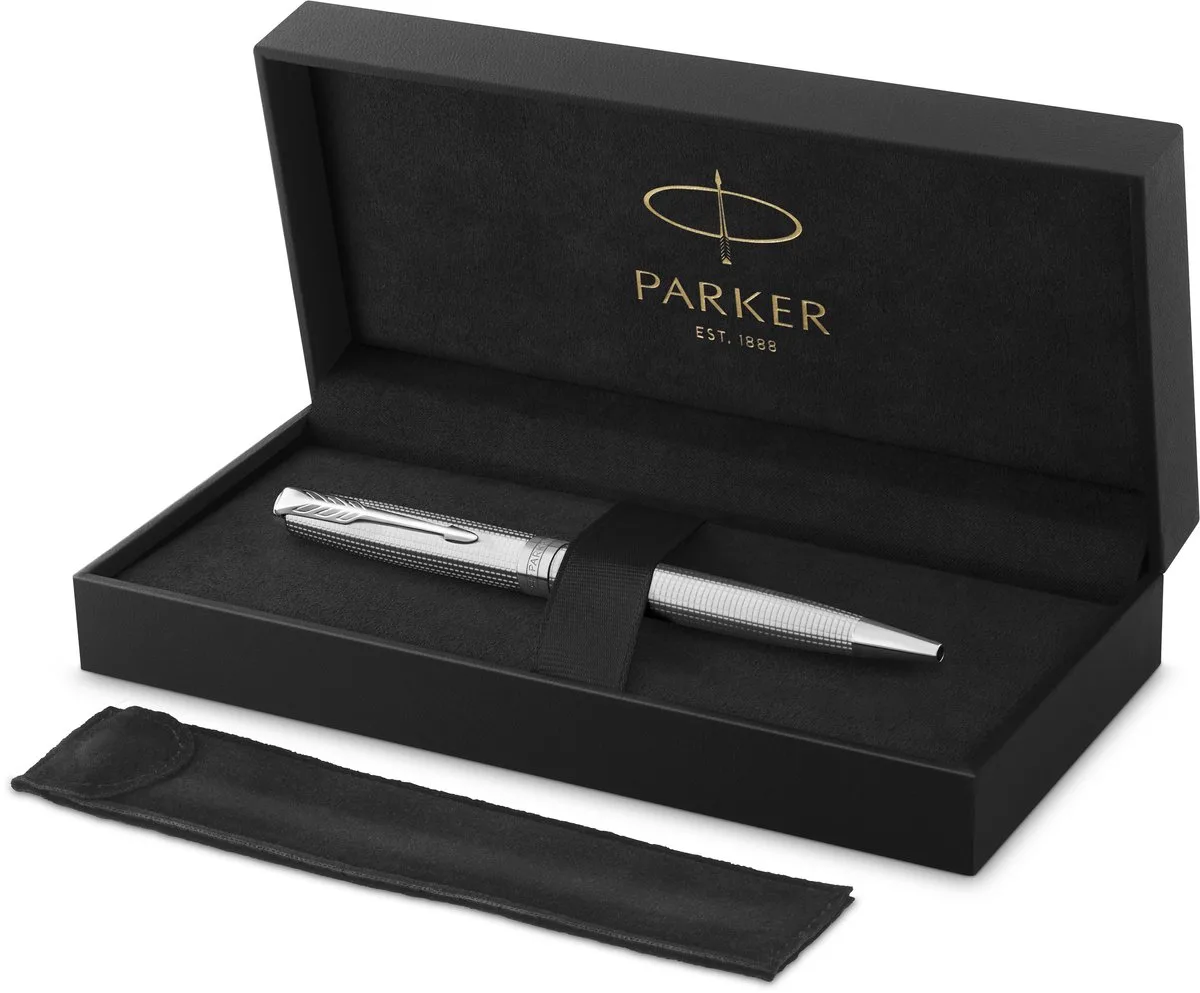 Sonnet Ciselé Special Edition balpen, dop, huls en detail met palladium afwerking, medium, zwarte inkt by Parker in Gegraveerd Palladium – product photo