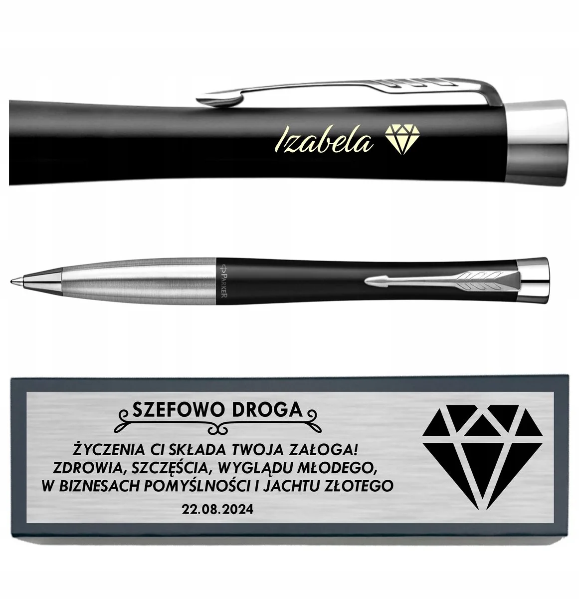 Urban CT Zwarte Metal Pen met Gravure - Luxe Cadeau by Parker in Black – product photo