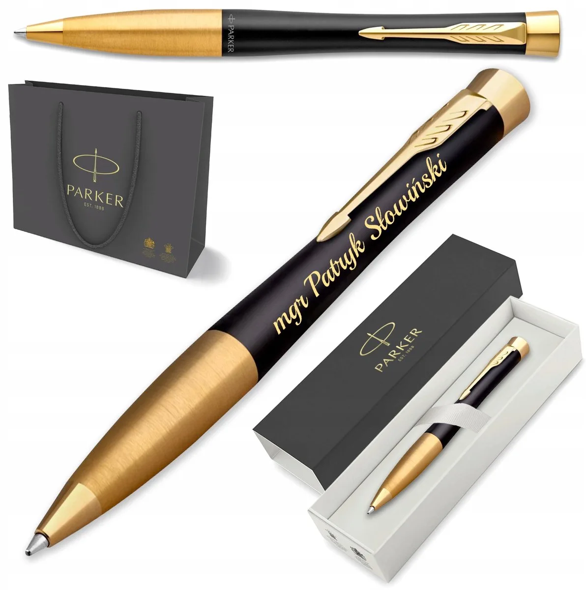 Urban GT Verguld Gravure Pen - Uniek Cadeau van Parker in Zwart – productfoto