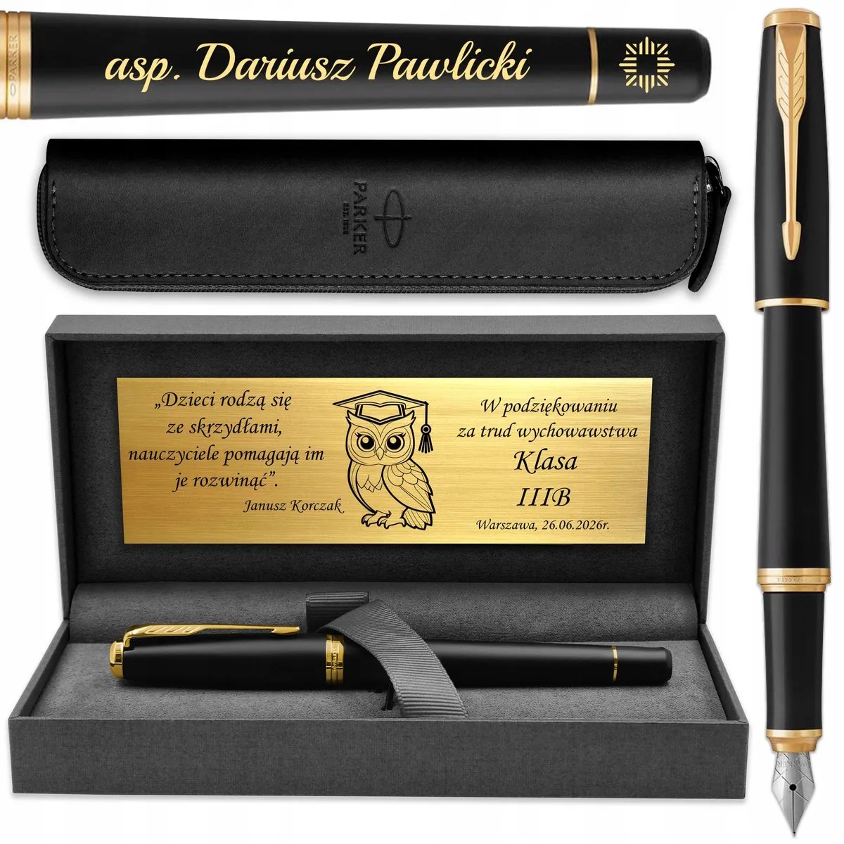 Urban GT Vulpen met Gravure - Luxe Cadeauset de Parker en Matzwart – photo produit