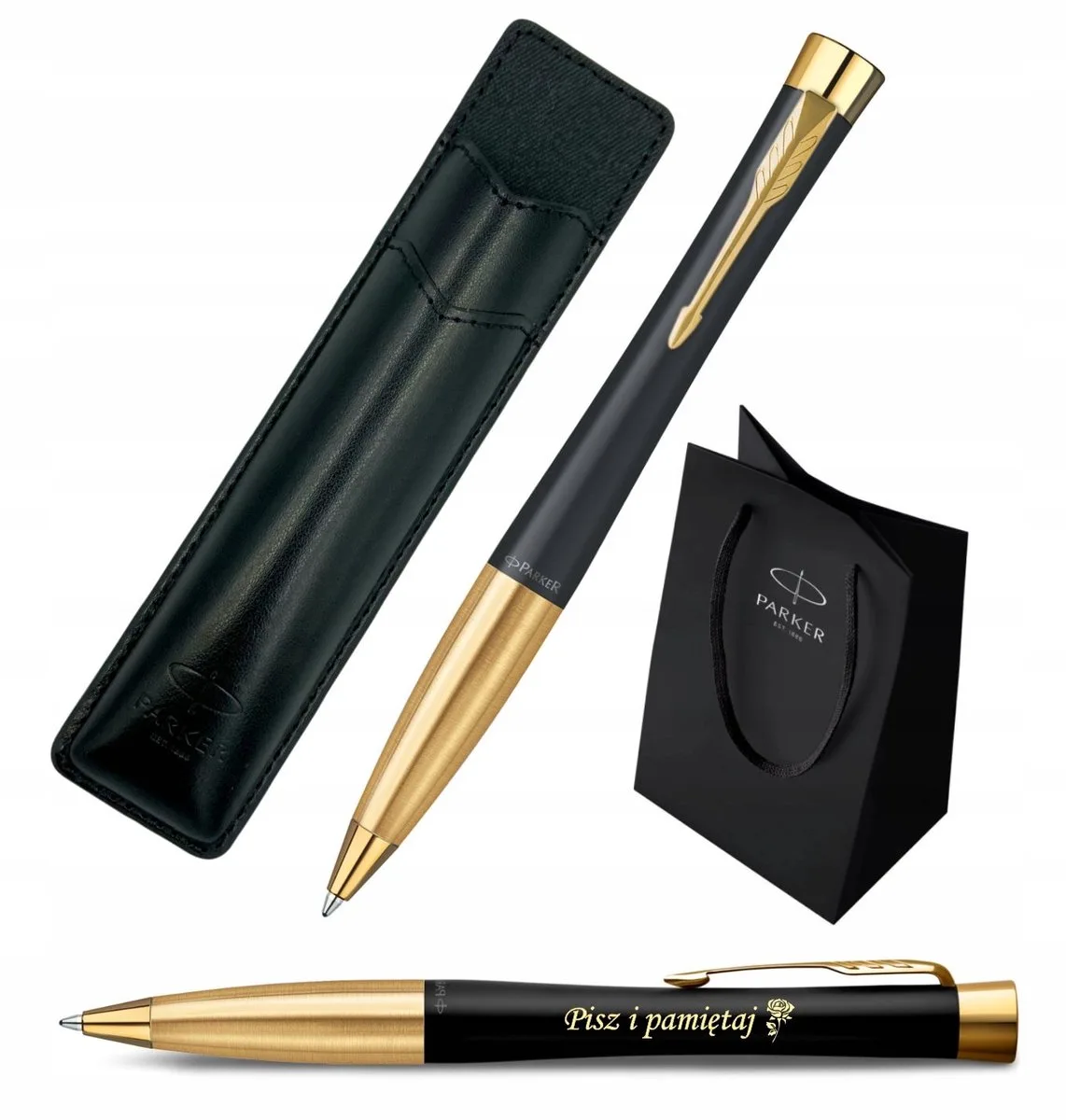 Urban Zwart Gouden Gravure Pen met Etui de Parker – photo produit