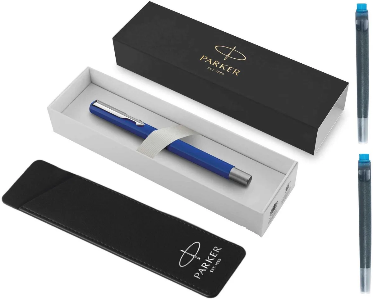 Vector Vulpen Set met 2 Blauwe Inktpatronen - Cadeauverpakking fra Parker – produktbillede