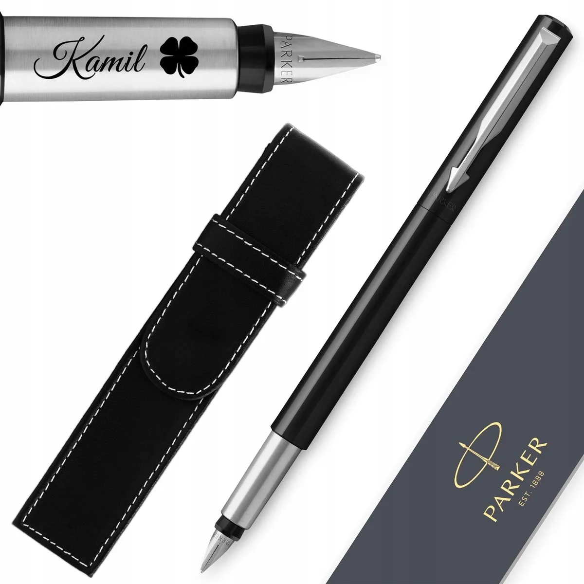 Vector Vulpen Zwart met Gravure & Luxe Etui - Perfect cadeau fra Parker – produktbillede