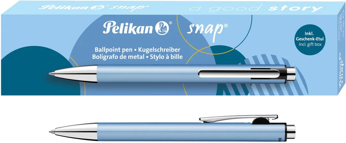 balpen Snap Metallic Frosted in geschenkdoosje de Pelikan en Bleu – photo produit