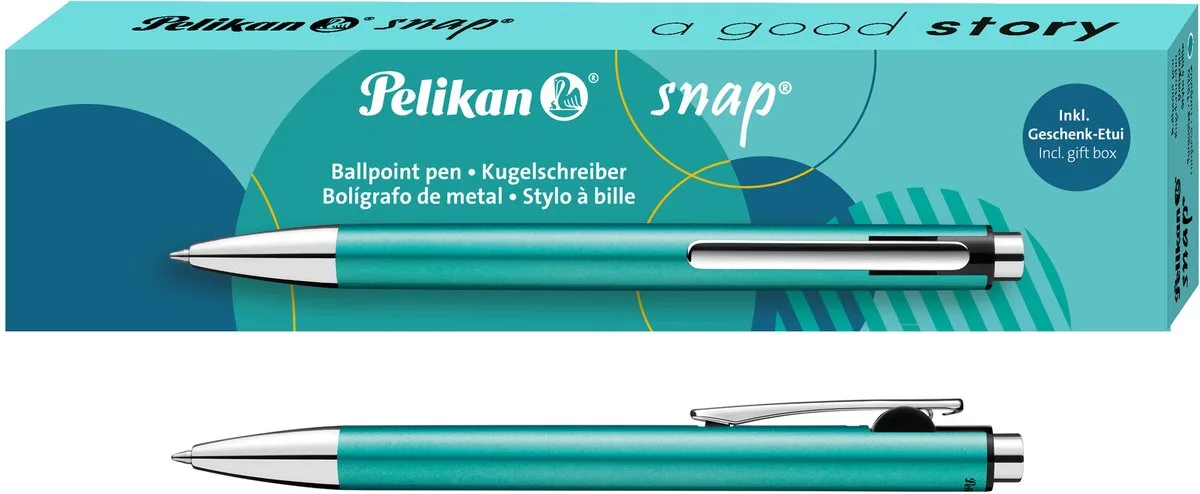 balpen Snap Metallic in geschenkdoosje de Pelikan en Turquoise – photo produit