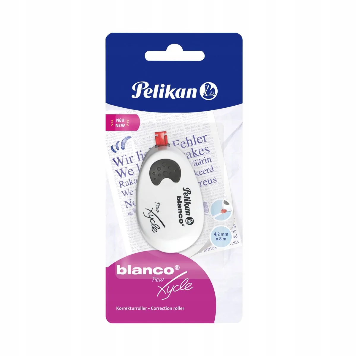 Blanco Xycle Witte Correctietape 4,2mm x 8m van Pelikan – productfoto