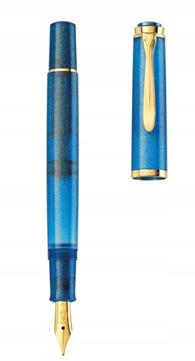 Classic M200 Vulpen Golden Lapis, breedte B, goudkleurig van Pelikan – productfoto